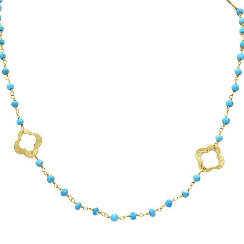 ANDROS CLOVER TURQUOISE NECKLACE