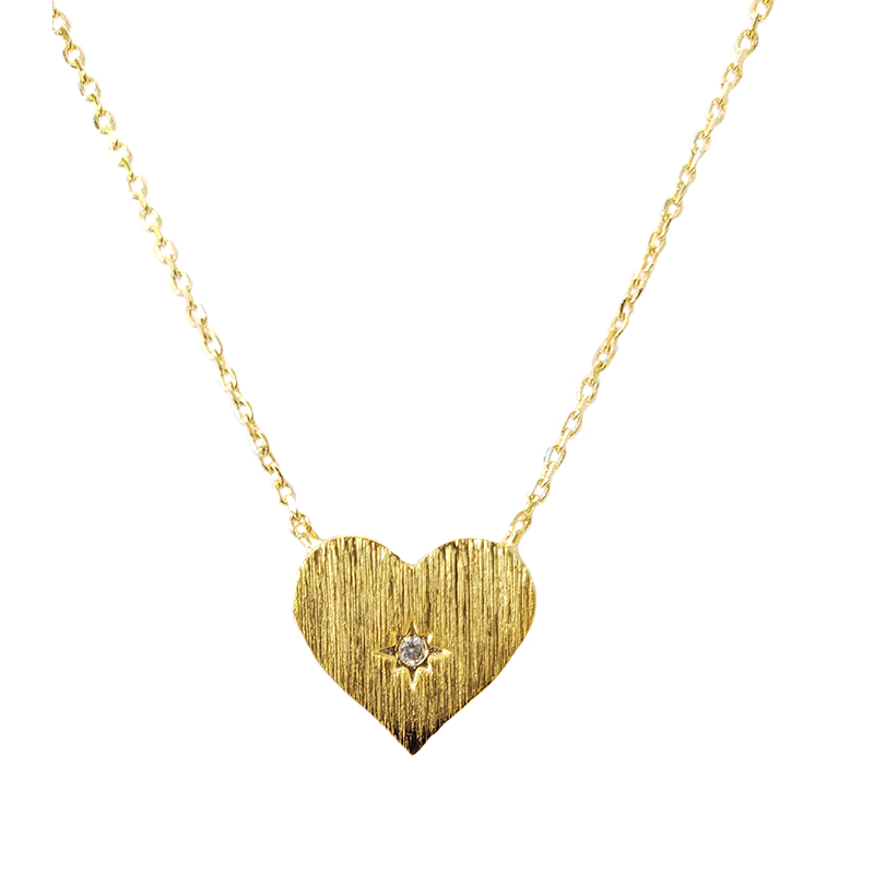 HEART AND CRYSTAL NECKLACE
