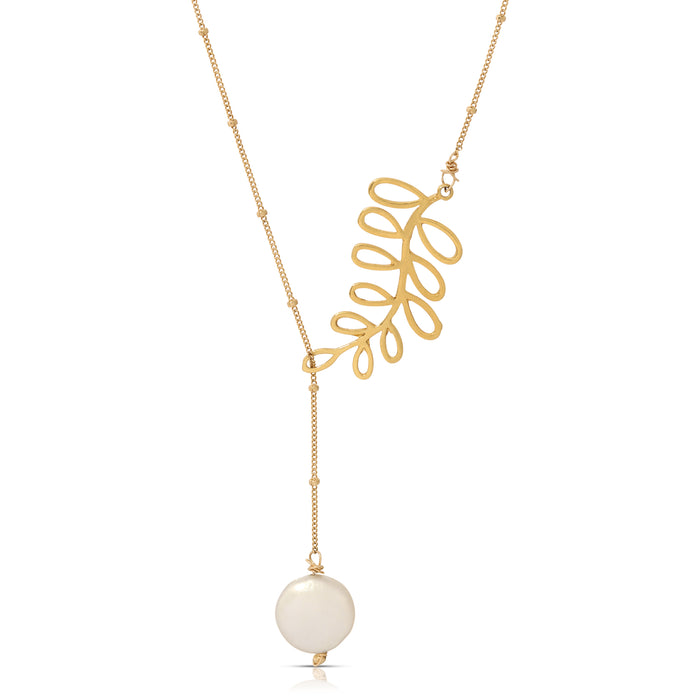 ASPEN GOLD LEAF PEARL NECKLACE