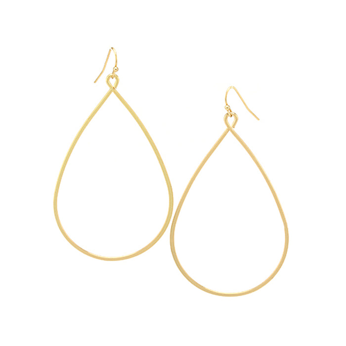 GOLD TEARDROP HOOP EARRINGS