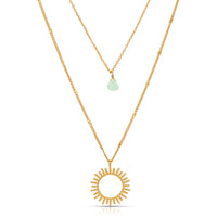 CHALCEDONY LAYERED SUN NECKLACE