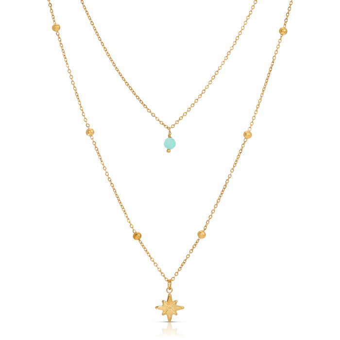 NORTH STAR CHALCEDONY LAYERED NECKLACE