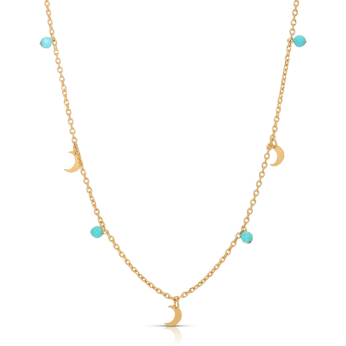 MOON  AND TURQUOISE NECKLACE