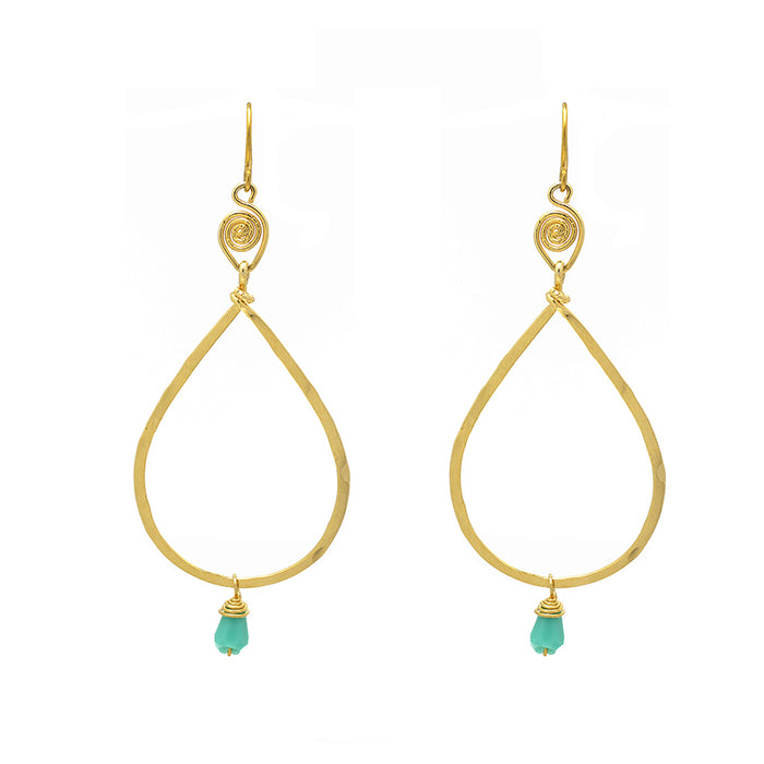 SWIRL TURQUOISE TEARDROP EARRINGS