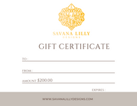 SAVANA LILLY DESIGNS GIFT CARD