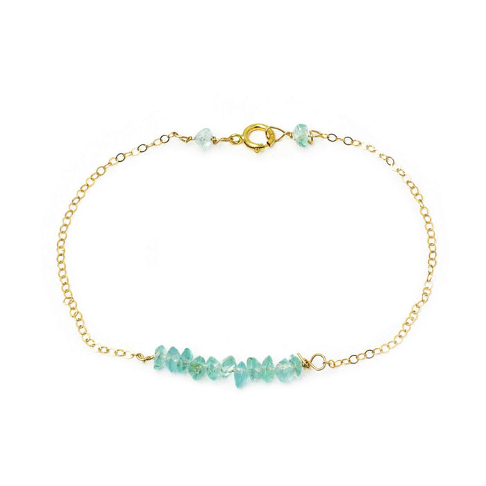 CORFU APATITE TEAL AND GOLD BRACELET