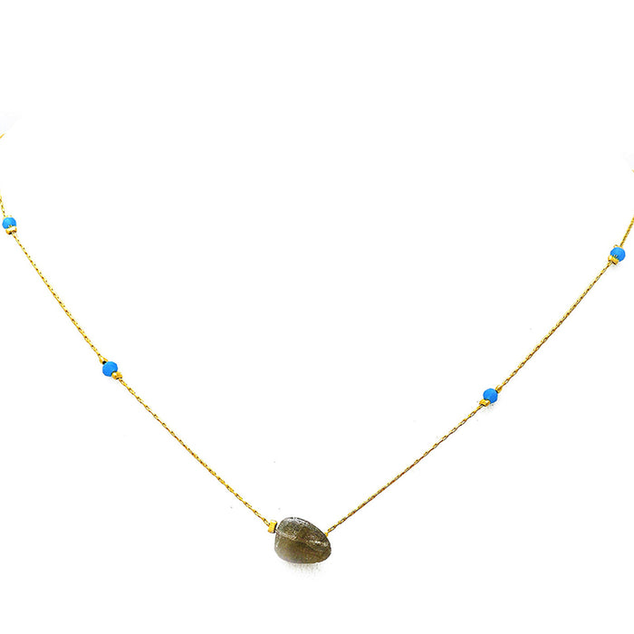 CURACAO TURUOISE AND LABRADORITE NECKLACE
