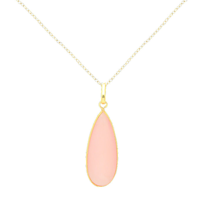 ROSE QUARTZ TEAR DROP NECKLACE