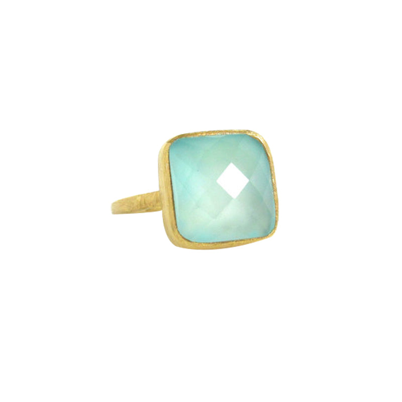 GOLD FILLED FACETED CHALCEDONY RING