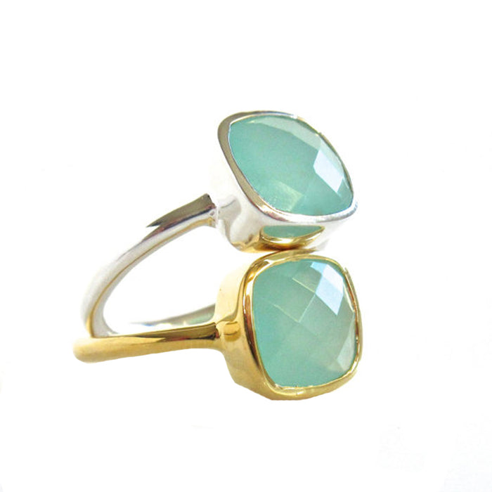 STERLING SILVER CHALCEDONY GEMSTONE RING