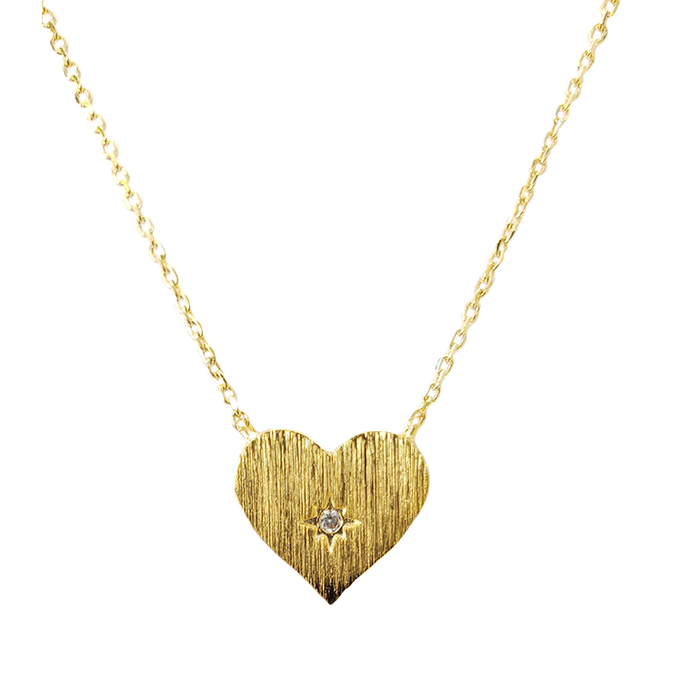 HEART AND CRYSTAL NECKLACE