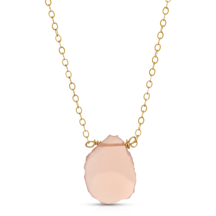 ILERIA ROSE QUARTZ SEMI PRECIOUS NECKLACE