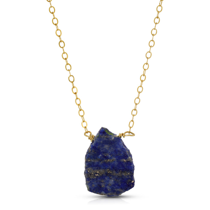 LAPIS LAZULI GOLD SPECKLED SEMI-PRECIOUS NECKLACE