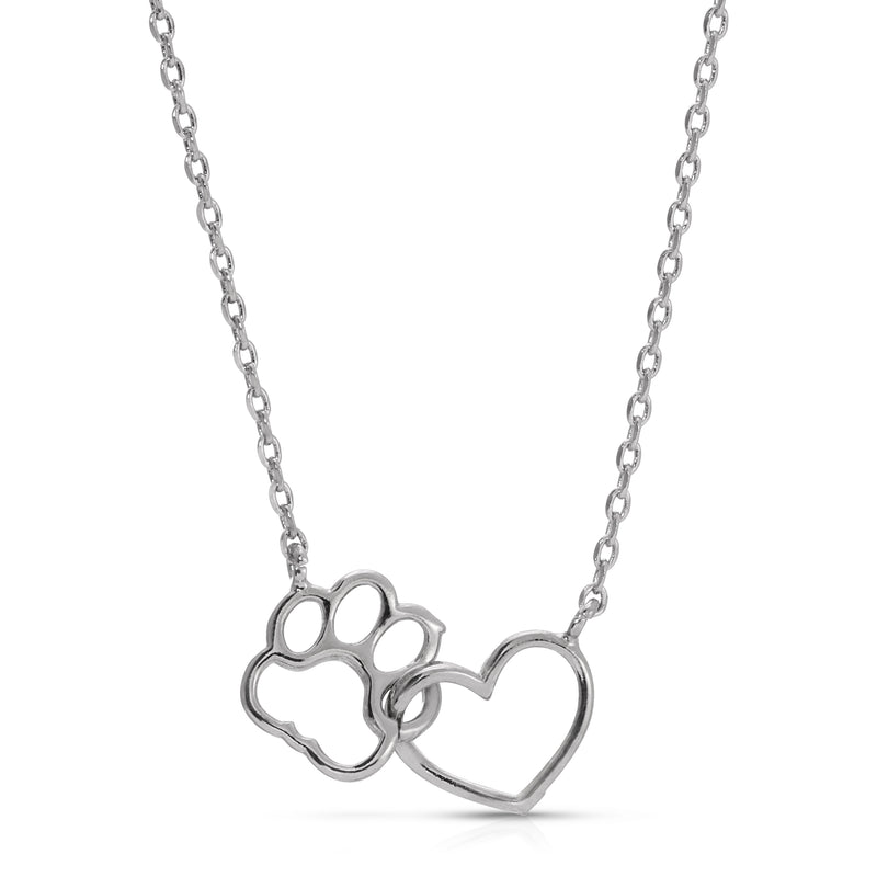 LINKED PUPPY PAW AND HEART OF LOVE