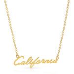 CALIFORNIA DREAMING GOLD CURSIVE NECKLACE