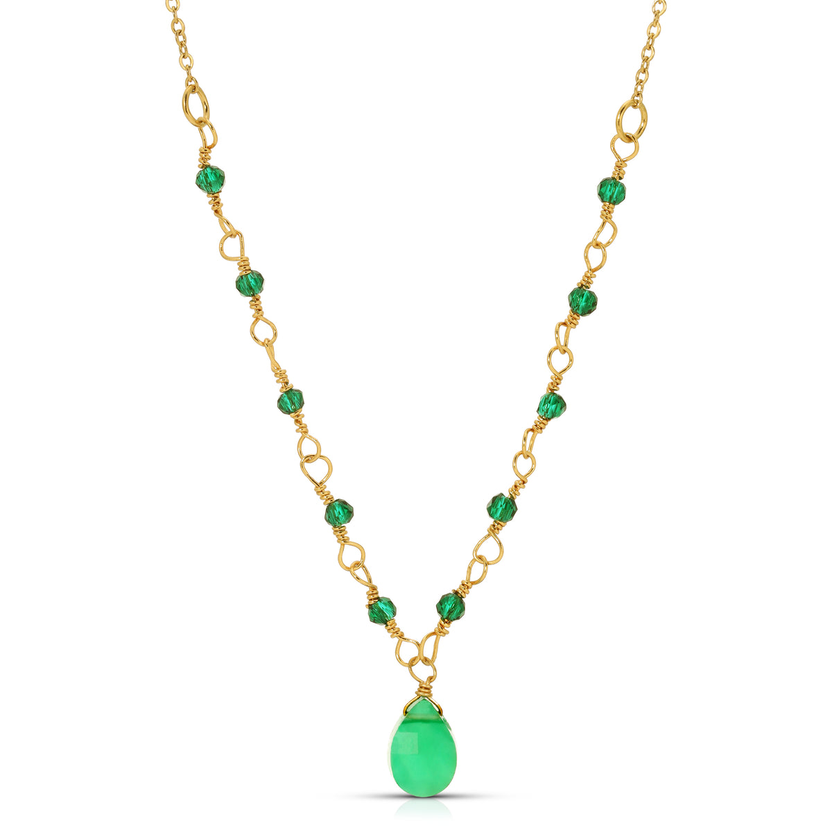 Ireland Green Onyx  Drop Necklace