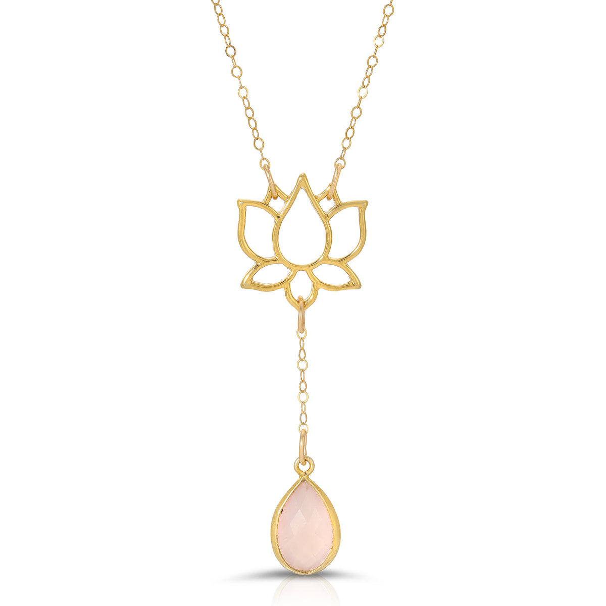 MONET ROSE QUARTZ LOTUS NECKLACE