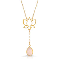 MONET ROSE QUARTZ LOTUS NECKLACE
