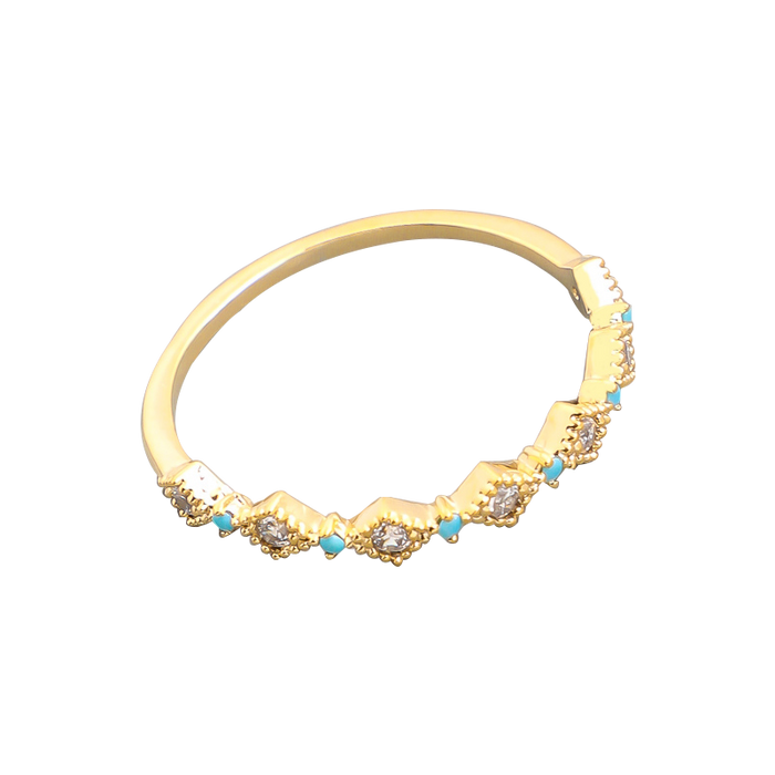 LARA  MARQUIS AND TURQUOISE MINIMALIST RING