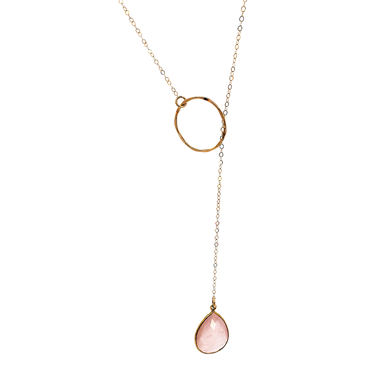 LOVERS LARIAT ROSE QUARTZ