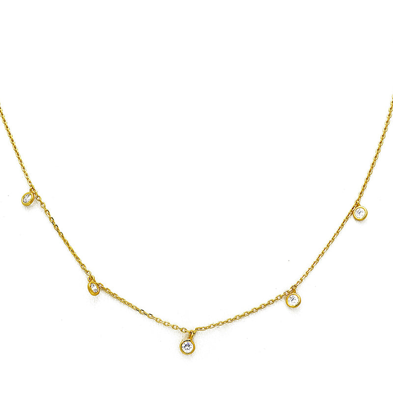 MINIMALIST CUBIC ZIRCONIA DANGLE NECKLACE