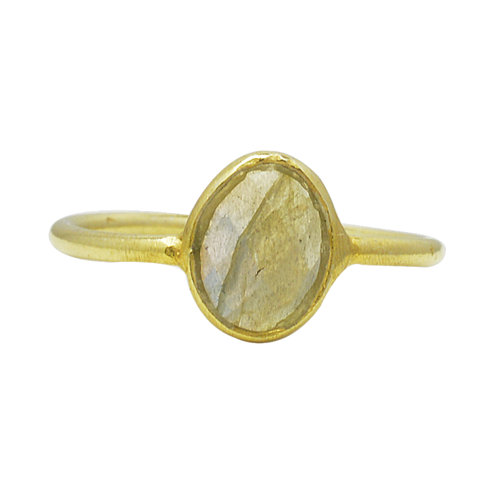 MYSTIC LABRADORITE GOLD RING