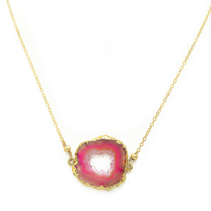 Natasha Pink Druzy Necklace