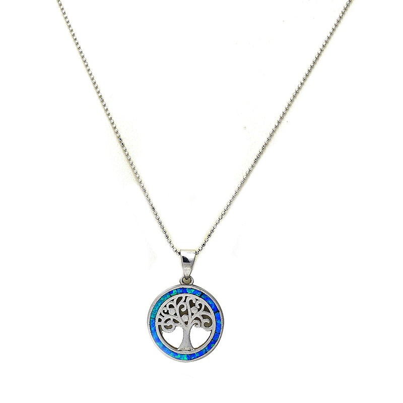 OPAL TREE OF LIFE PENDANT NECKLACE