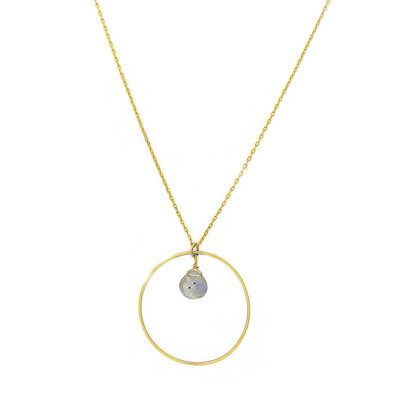 PARIS LABRADORITE CIRCLE NECKLACE