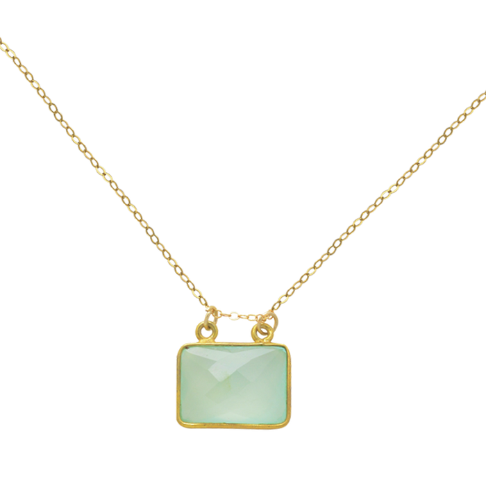 Serena Chalcedony Rectangular Pillow Necklace