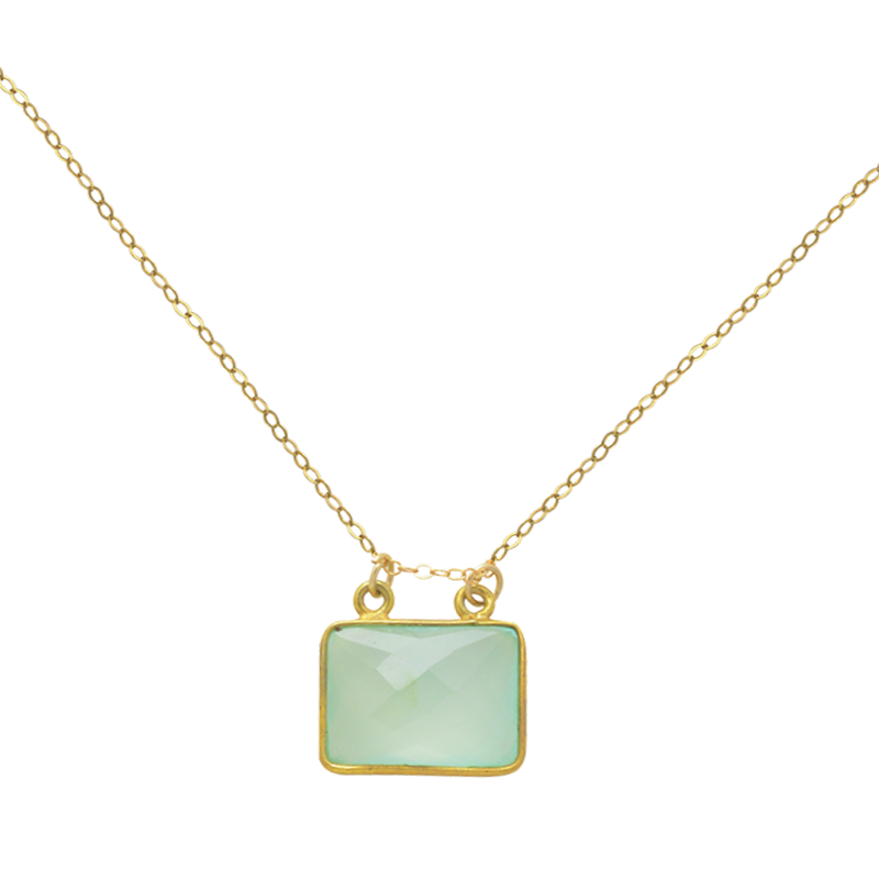 Serena Chalcedony Rectangular Pillow Necklace