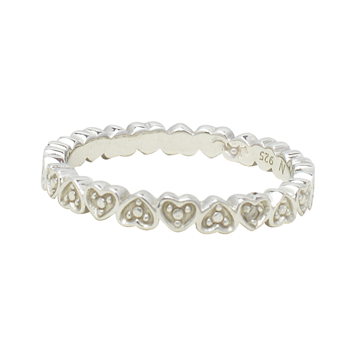 SILVER HEART STACKING RING