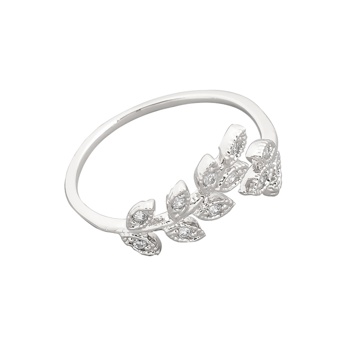 SILVER LAUREL ADJUSTABLE RING