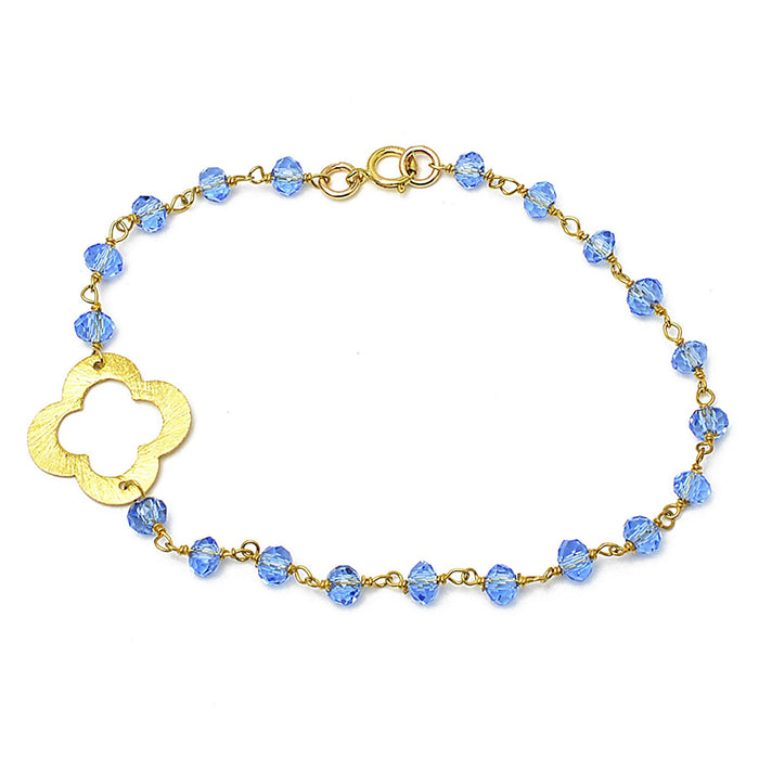 SKY BLUE TOPAZ CLOVER BRACELET
