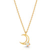 OUTLINED OPAL MOON PENDANT NECKLACE