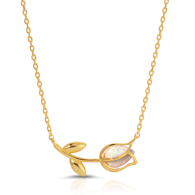 OPAL TULIP PENDANT NECKLACE