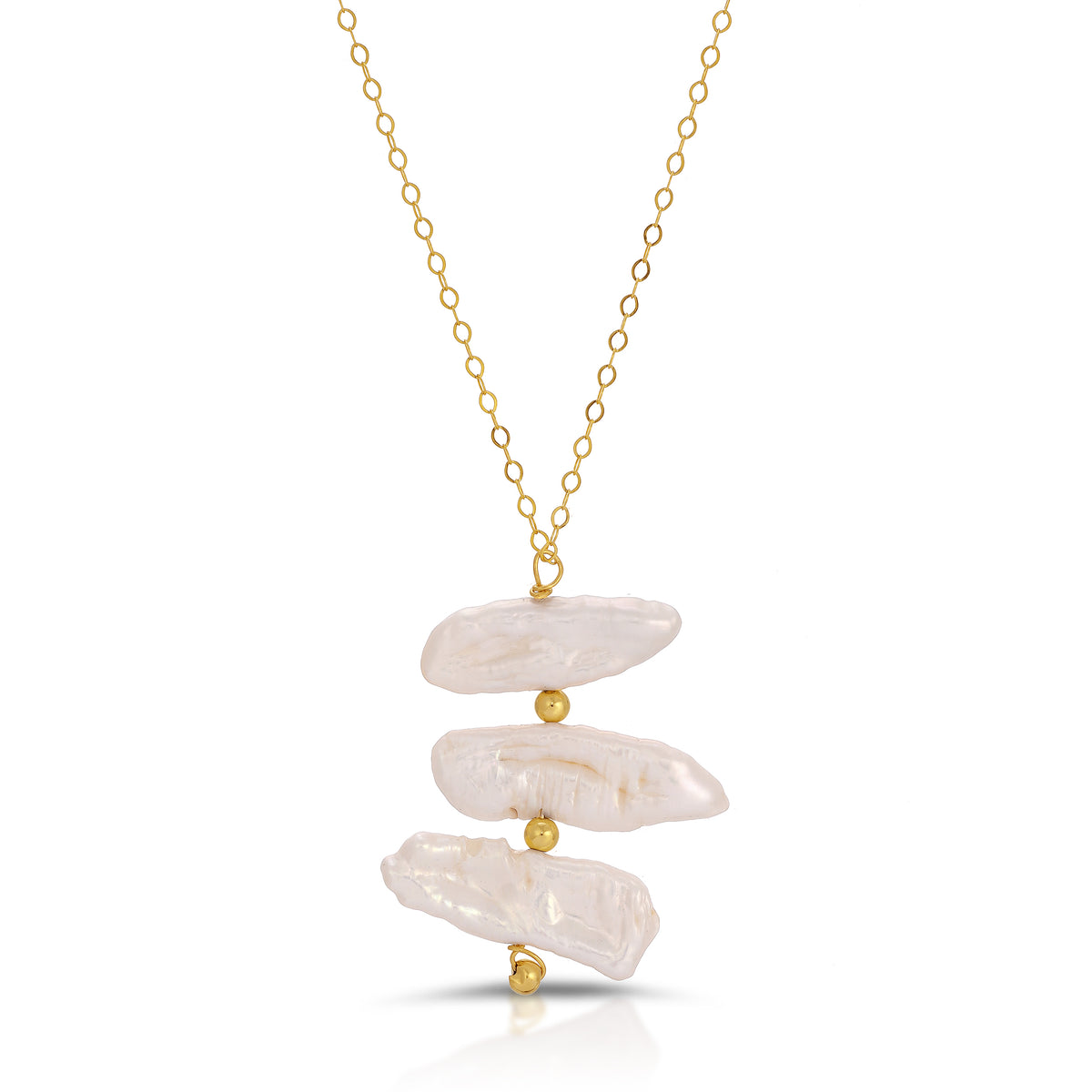 LEILA TRI LAYER PEARL NECKLACE