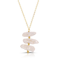LEILA TRI LAYER PEARL NECKLACE