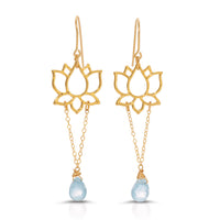 MONET SKY BLUE TOPAZ LOTUS EARRINGS