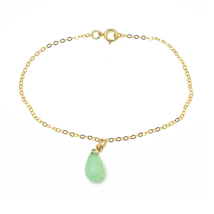 CHALCEDONY TEAL DROP BRACELET