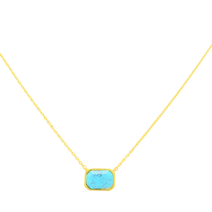 Tiffany Turquoise Rectangle Pendant Necklace