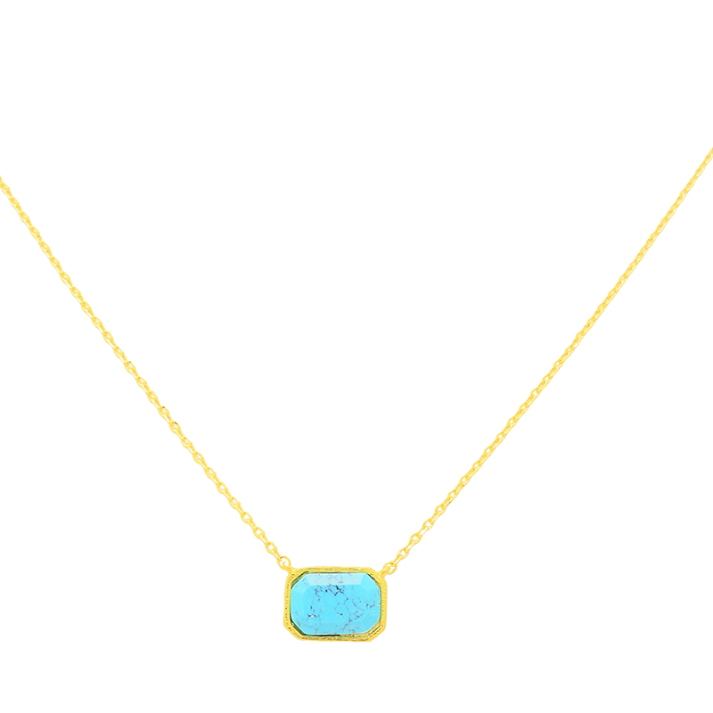 Tiffany Turquoise Rectangle Pendant Necklace