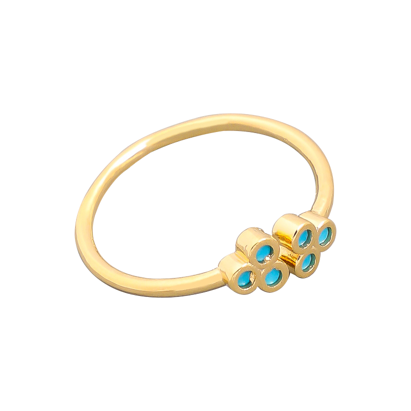 TRI TURQUOISE ADJUSTABLE MINIMALIST RING