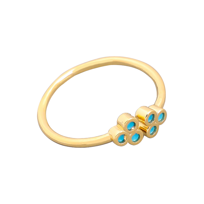 TRI TURQUOISE ADJUSTABLE MINIMALIST RING